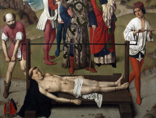 Dieric Bouts - Martyrdom of St. Erasmus (1458). Detail.