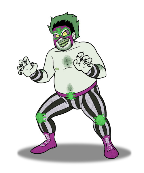 Still going with these, here&rsquo;s BJ as a luchador! El Jugo de Escarabajo!