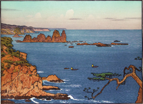 Yoshida Toshi, Irozaki Evening, 1961Woodblock Print  15 x 11 inmore