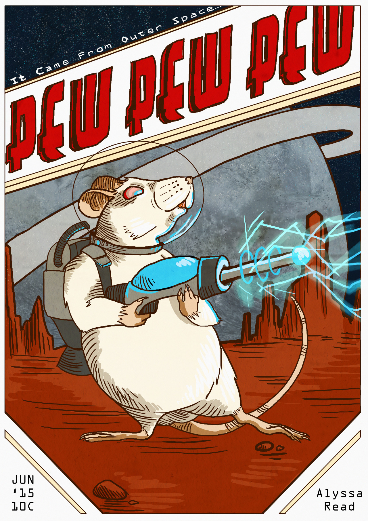 alyssareadillustration:  For reference, PEW is an abbreviation for Pink Eye’d White