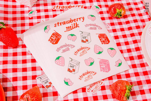 coquettefashion: “Strawberry Milk"   Stripe T-Shirt & Pleat Mini Skort  “Strawberry Milk” Stickers  Knit Sweater In   Red Or Pink  iPhone 6 / 6 Plus / 7 / 7 Plus Case  Strawberry Milk T-Shirt   & Pleat Skort    “Strawberry Milk”