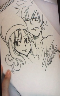 rieriebee:  Gruvia live draw from the panel! He said originally she wasn’t going to come back after PL but after she fell in love with Gray he kept bringing her back to develop their relationship.