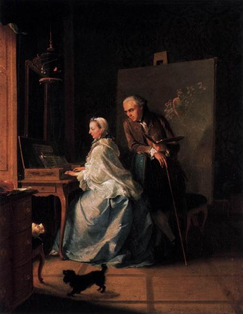 Johann Heinrich Tischbein. Portrait of the Artist and His Wife at the Spinet. 1769. Oil on canvas. G
