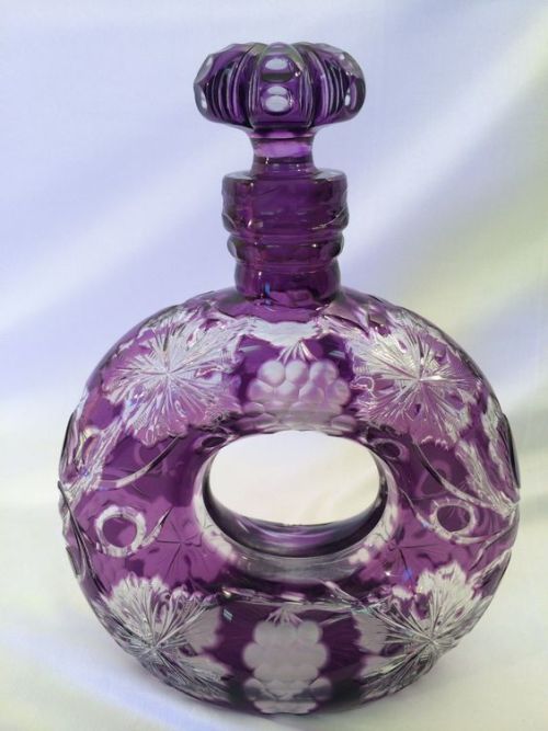 treasures-and-beauty:  Crystal Cut Glass Stevens &amp; Williams Decanter c. 1900