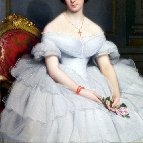 Comtesse Sauvigny, née Marie Alice Singher, Detail. by Auguste Pichon, 1858