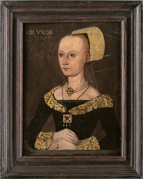 Posthumous portrait of Queen Elizabeth Woodville (c. 1437-1492), painted in the 1540s after a 1470s 