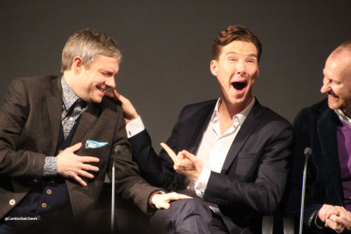 cumberbatchweb: Photos of Benedict Cumberbatch, Mark Gatiss, Steven Moffat and Martin Freeman at the