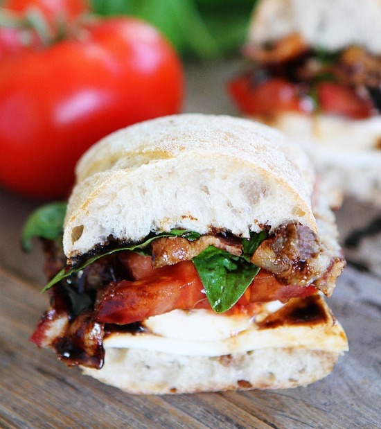 nom-food:  Bacon caprese sandwich