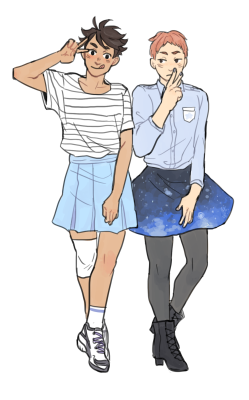 slimyhipster: oikawa &amp; makki~ fairly useless/unrelated sidenote- i headcanon oikawa being genderfluid &amp; makki as a trans boy :3c 