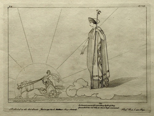 arjuna-vallabha:Hera and Apollo, John Flaxman, Ilustración de La Ilíada, 1795