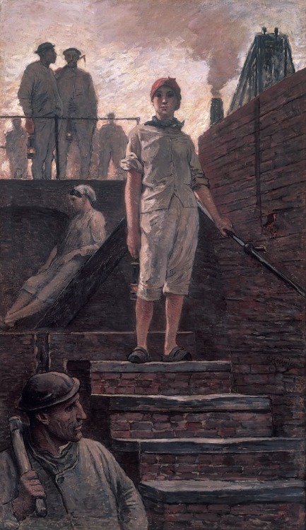 Coal Drawer going down to the Pit, c.1890 by Constantin Meunier (Belgian, 1831–1905)