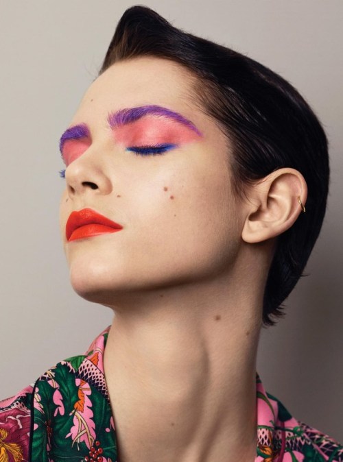 thebeautymodel:“Colour and Contrast” Amandine Renard by Sebastian Faena for Harper’s Bazaar May 2017