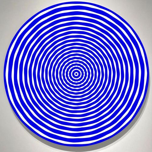 Rotational Blue Vortex #JohnZoller Acrylic on Canvas 48 inch Diameter 2021 #paint #paintings #finear