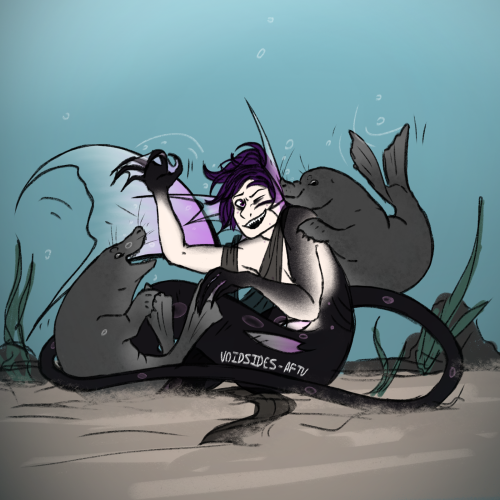 voidsides:Everyone just wanted to see Virgil playing with some sea puppers so here you gooooAlso whi