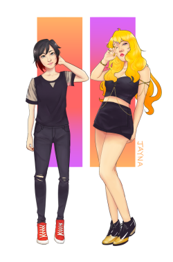 minttrafficcone:  uh, I totally don’t dress vicariously through rwby fanart?Ruby: Top, shoesYang: Top, bottom, shoes, jewelry