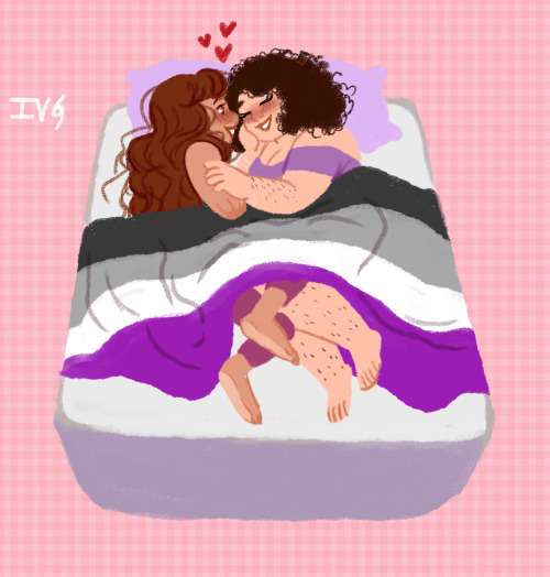 crykea:orquidia:some ace girlfriends for asexual week <3[Image Description: an ace pride drawing 