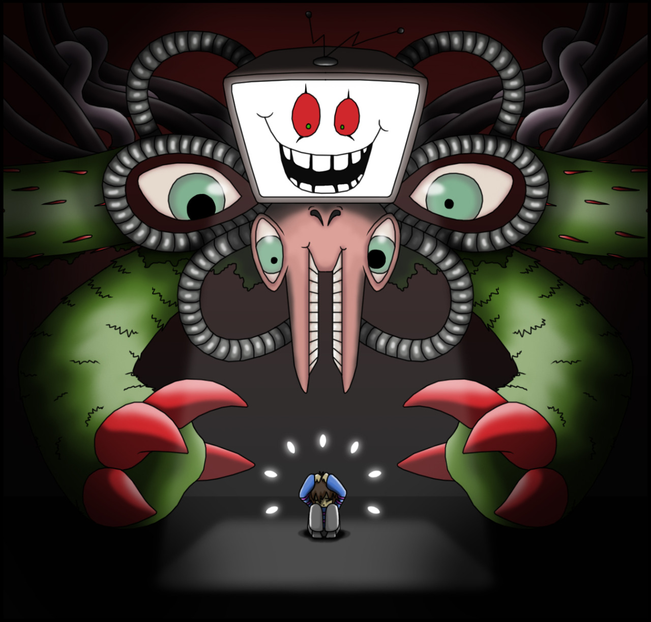 Omega Flowey Boss Fight - Undertale Fanart - Kids T-Shirt