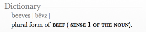 skepkitty:  skepkitty:  skepkitty:  I JUST REALIZED THAT THE PLURAL OF BEEF IS BEEVES