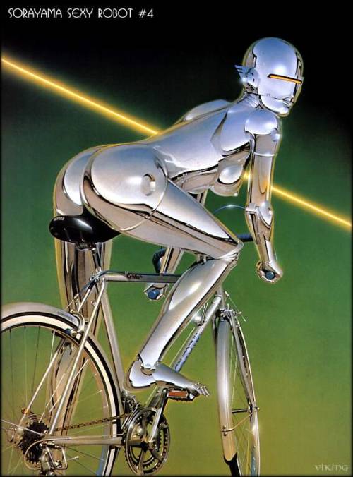 retrobikesarebetterthanfixies:Sexy Robotspaintings by Hajime Sorayama, 1983