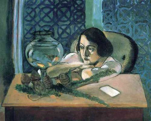 artist-matisse: Woman Before a Fish Bowl, 1922, Henri Matisse