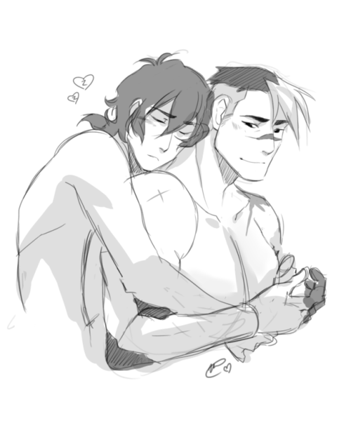 studiomugen:Keith and Shiro getting cuddly &lt;3 Another sketch from tonights stream.
