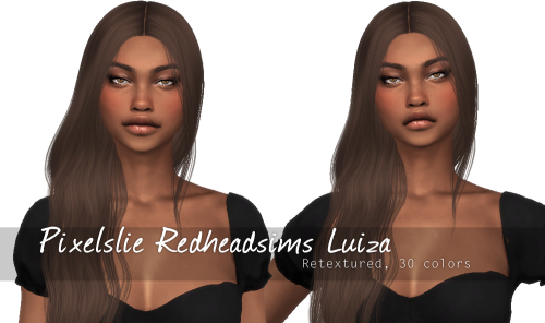 Redheadsims Luiza retextured!- 30 natural colours- Custom thumbnail- Mesh NOT included- Credits to p