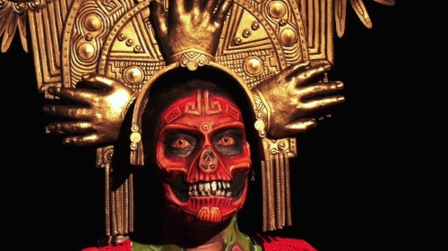 Tzitzimitl makeup, Mexico, class of  deity associated with stars and fertility.