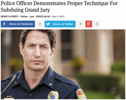 theonion:Police Officer Demonstrates Proper Technique For Subduing Grand Jury 