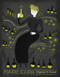 meganleestudio:  Loving this work by fellow science-based Etsy artist Rachel Ignotofsky!  Her shop has wonderful illustrations of women in science as well as prints of cell anatomy, the heart, brains, body systems, and more.  Love it all &lt;3  (and