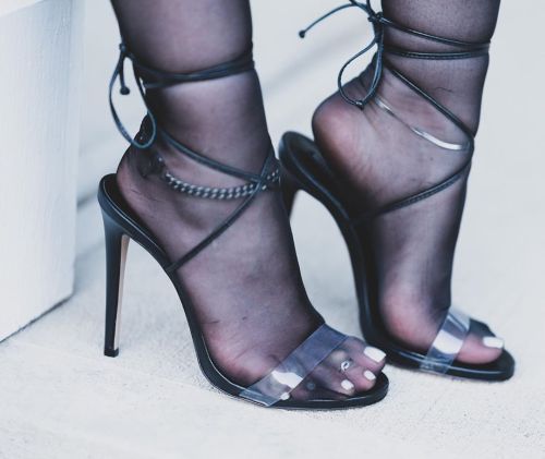 Sheer toes in @ruthie_davis Jordan  heels  #ruthiedavis #highheels #nylons #stockings #nylontoes #wh
