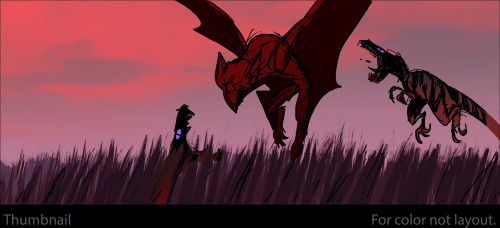 Color comps from episode 4 of Genndy Tartakovsky’s Primal.