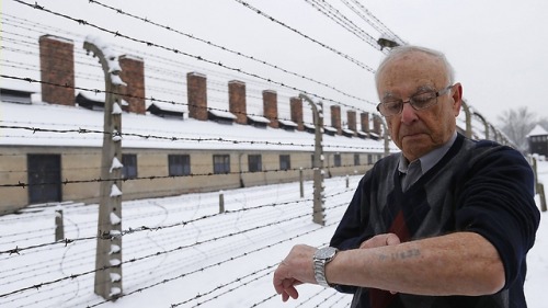 antisemitic:From a group of survivors that went to the 70th anniversary of the liberation of the death camp Auschwitz.  Left image: Survivor Mordechai Ronen is overcome with emotion during visit to Auschwitz (Photo: AFP) Right image: Survivor Jack