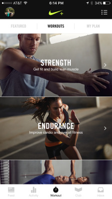 feed on Nike+ Training Club