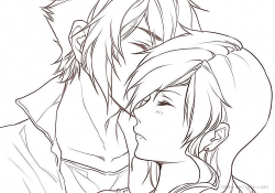 fyeah-noct-and-light:  Lightning and Noctis: Kissu by [©]relear 