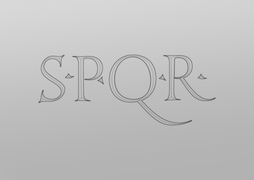Vector lettering of Roman inscription by Marcus Leis AllionThe initials SPQR refer to Senātus Populu