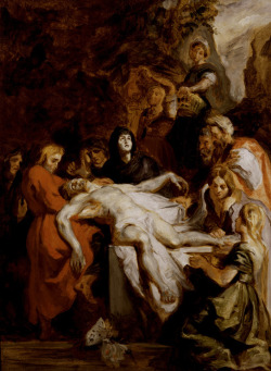 classic-art: The Entombment, After Rubens Eugène Delacroix, 1836 