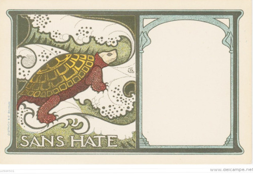 Gisbert Combaz, postcard Sans Hate - Without haste, 1898. Les Proverbes, Published by Dietrich &amp;