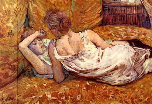 oilpaintinggallery: Devotion The Two Girlfriends by Henri de Toulouse Lautrec, Oil painting reproduc