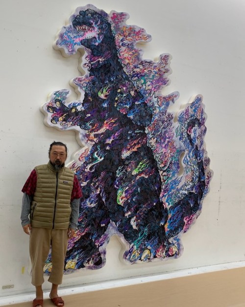 jimpluff: Takashi Murakami with a new Godzilla