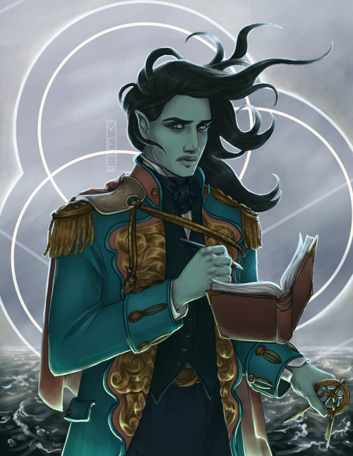 portrait of a PC’s mother - Fleet Admiral Tethys Ingemar, a renowned arcane researcher specializing 