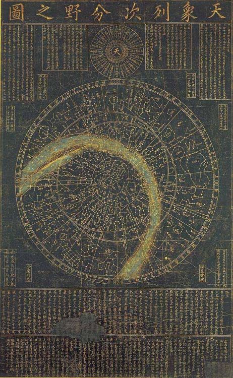 givemesomesoma:Cheonsang Yeolcha Bunyajido is a 14th-century Korean star map, carved on a flat black