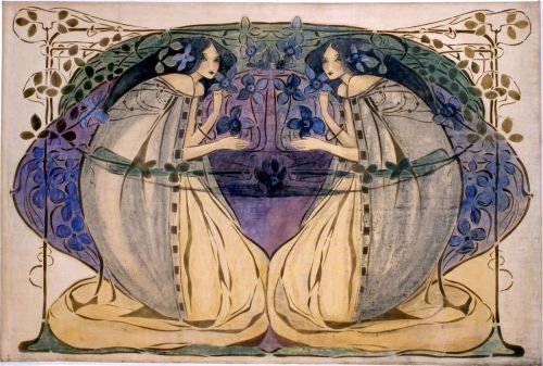 lilacsinthedooryard:Frances MacDonald  (Scotland,1873-1921)Spring c.1900-1905watercolour
