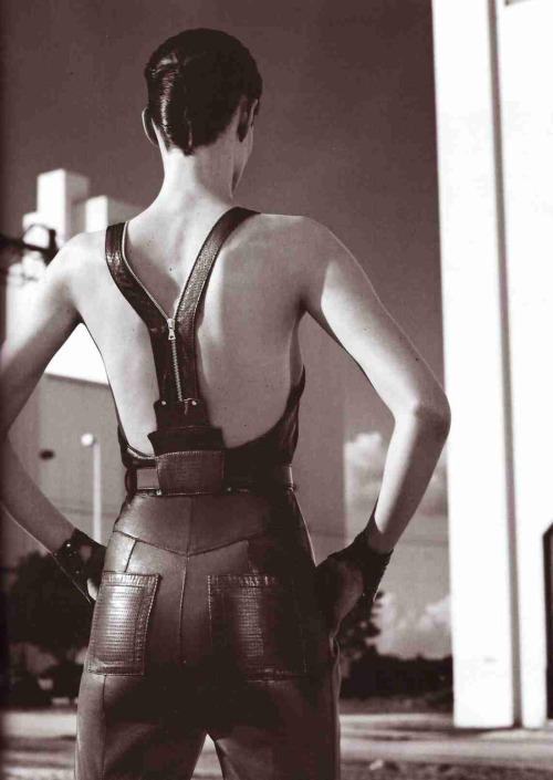 designerleather:Iris Strubegger for Vogue Italia - Proenza Schouler leather overalls