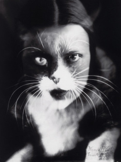 redlipstickresurrected:Wanda Wulz (Italian, 1903-1984, b. Trieste, Italy) - Lo + Gatto (Me + Cat), 1932  Photography