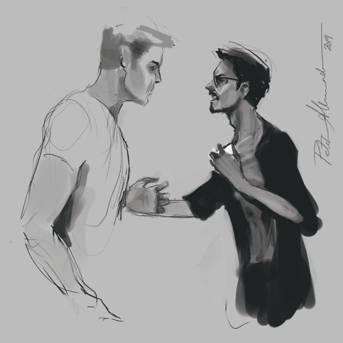 Steve and Tony | Quick Endgame SketchesI said we’d lose.You said we’d do that together, 