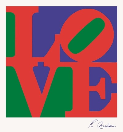 An iconic Pop Art by American artist Robert Indiana, originally created for a MoMA Christmas card in