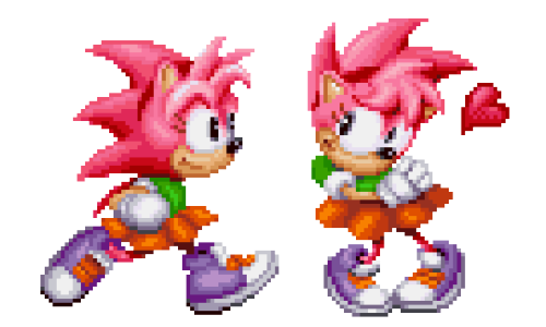 Higher resolution sprite artwork of classic Amy Rose, found within