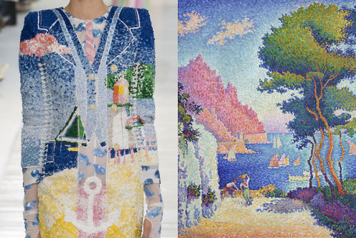 Match #416Details at Thom Browne Spring 2019 | Capo di Noli by Paul Signac, 1898More matches here
