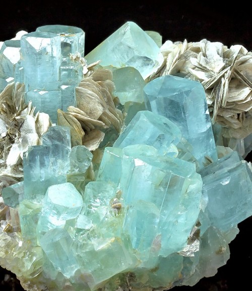 Aquamarine and Muscovite - Nagar, Hunza Valley, Gilgit District, Gilgit-Baltistan, Northern Areas of