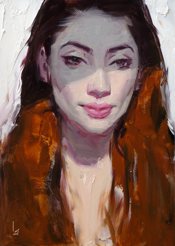 vialjarhorn:  “A Shade Cooler” by John Larriva. 7 x 5 inches, oil on hardboard.